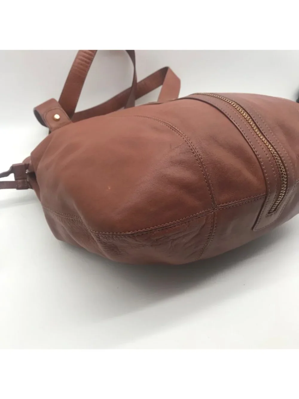 Via Spiga Genuine Brown Leather Tote Bag